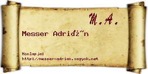 Messer Adrián névjegykártya