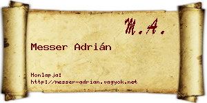 Messer Adrián névjegykártya
